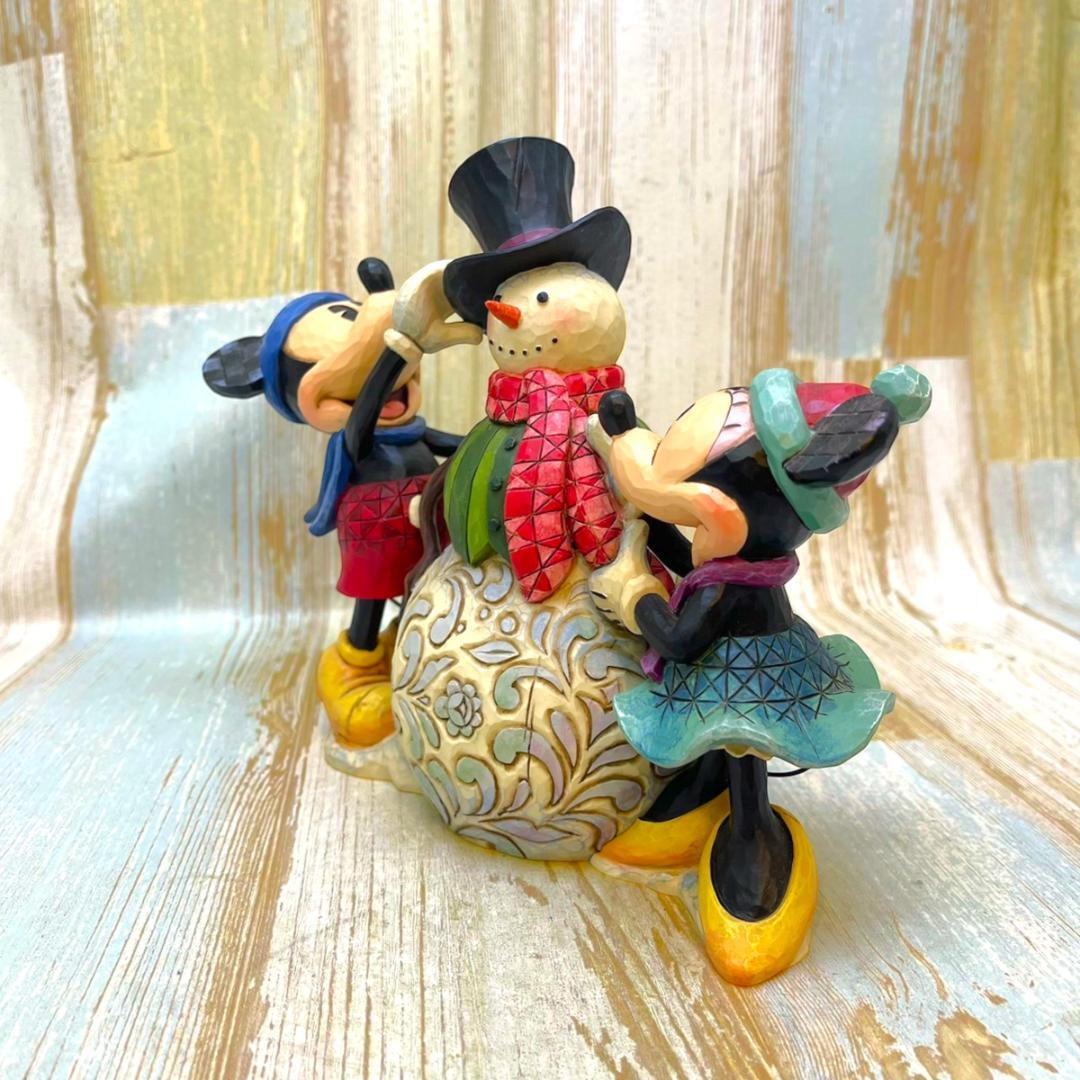 ミッキーマウス Mickey ミニーマウス 雪だるま クリスマス フィギュア