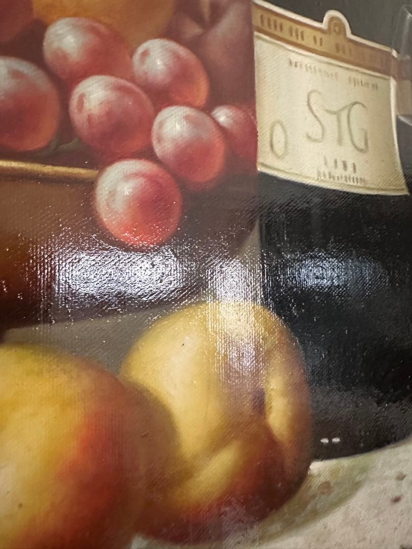 パリ画廊購入 大型油彩画 サイン入 額縁付 高級インテリア絵画