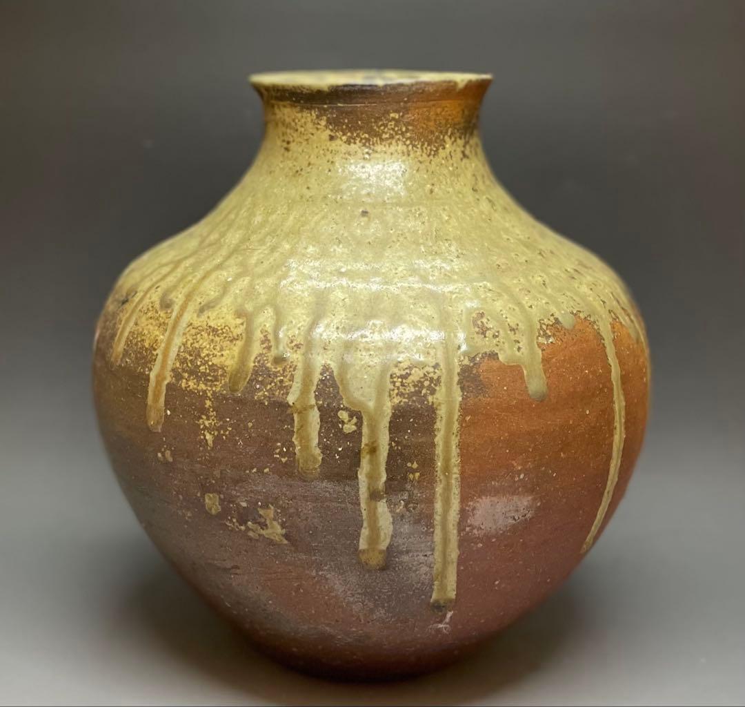 信楽焼　古信楽　壺　在銘　作家作品　b9597