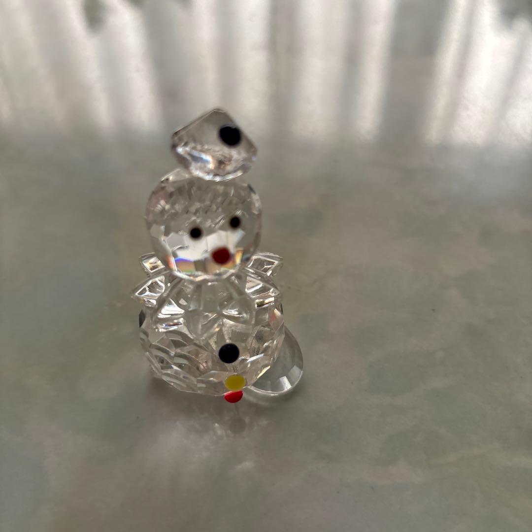 ヴィンテージ(中古品)クリスタルガラス　スノーマンピエロフィギュア