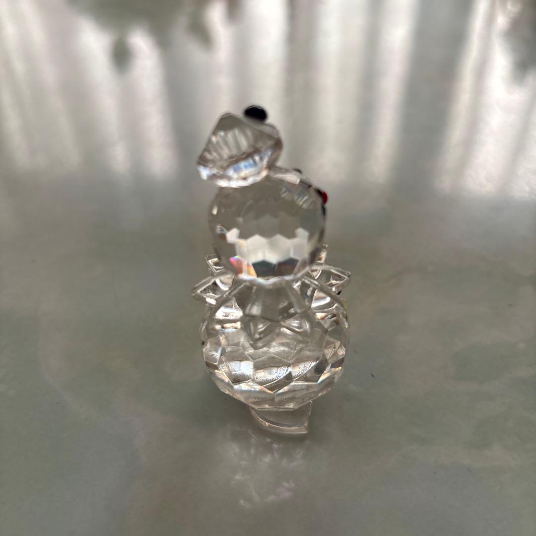 ヴィンテージ(中古品)クリスタルガラス　スノーマンピエロフィギュア