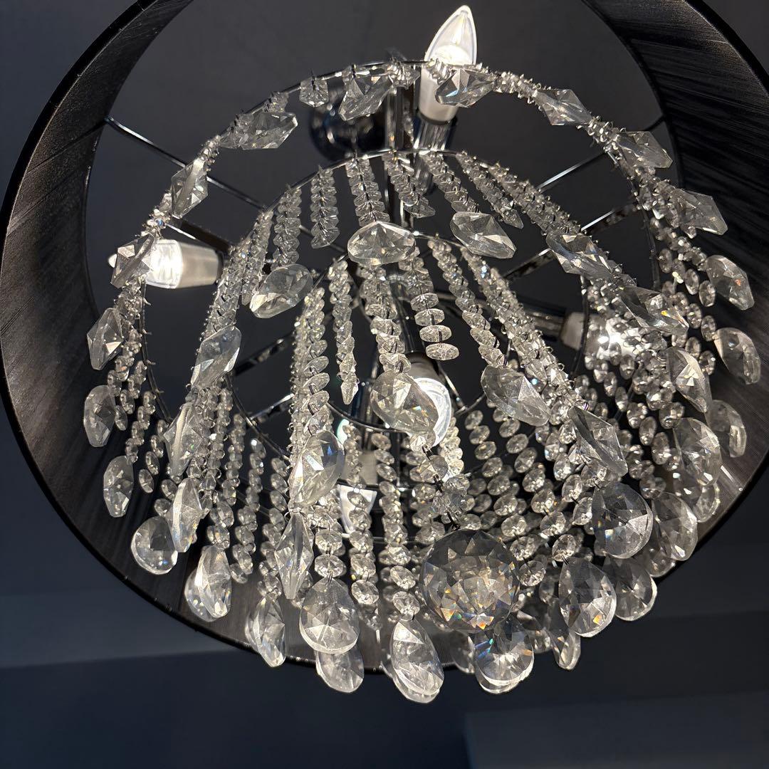 優　ブラックシャンデリア クリスタル