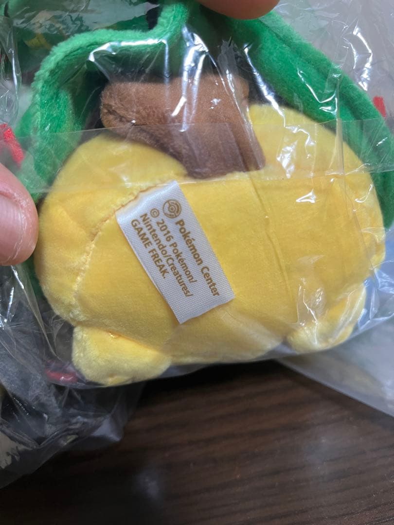 ポンチョを着たピカチュウ　レックウザと黒いレックウザのぬいぐるみ