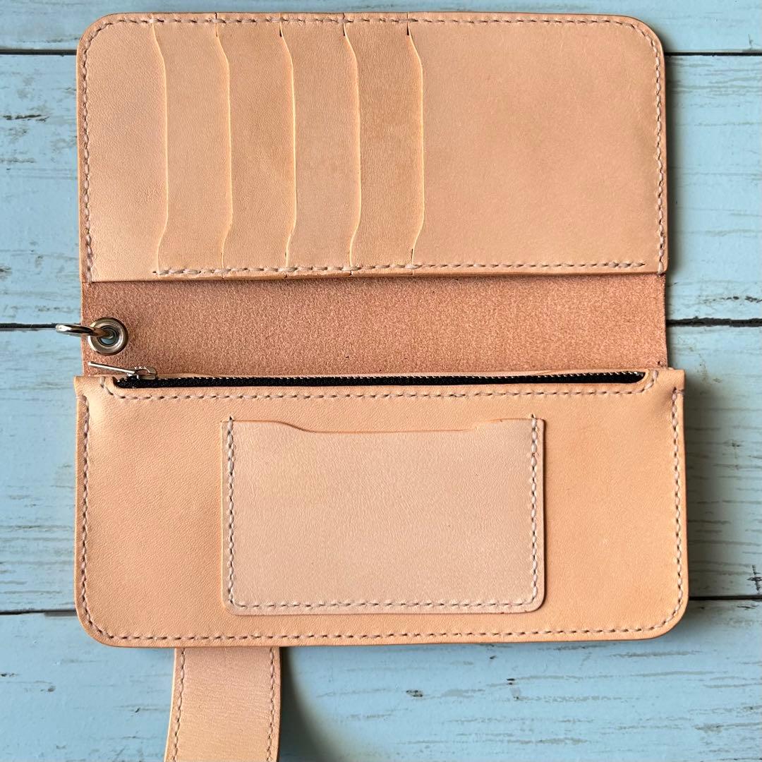 長財布　トラッカーウォレット　バイカーズウォレット　牛革　ハンドメイド　タイプB