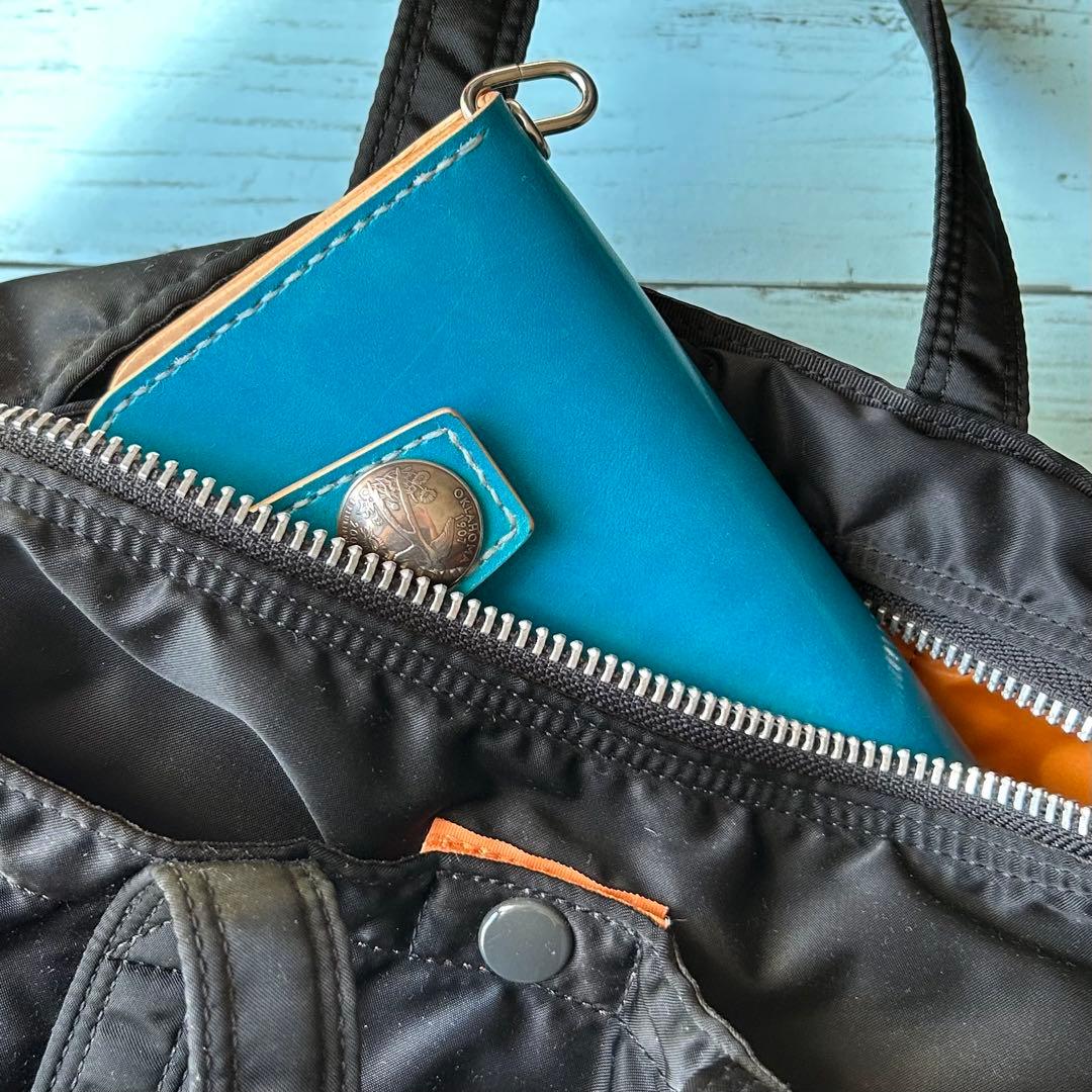 長財布　トラッカーウォレット　バイカーズウォレット　牛革　ハンドメイド　タイプB