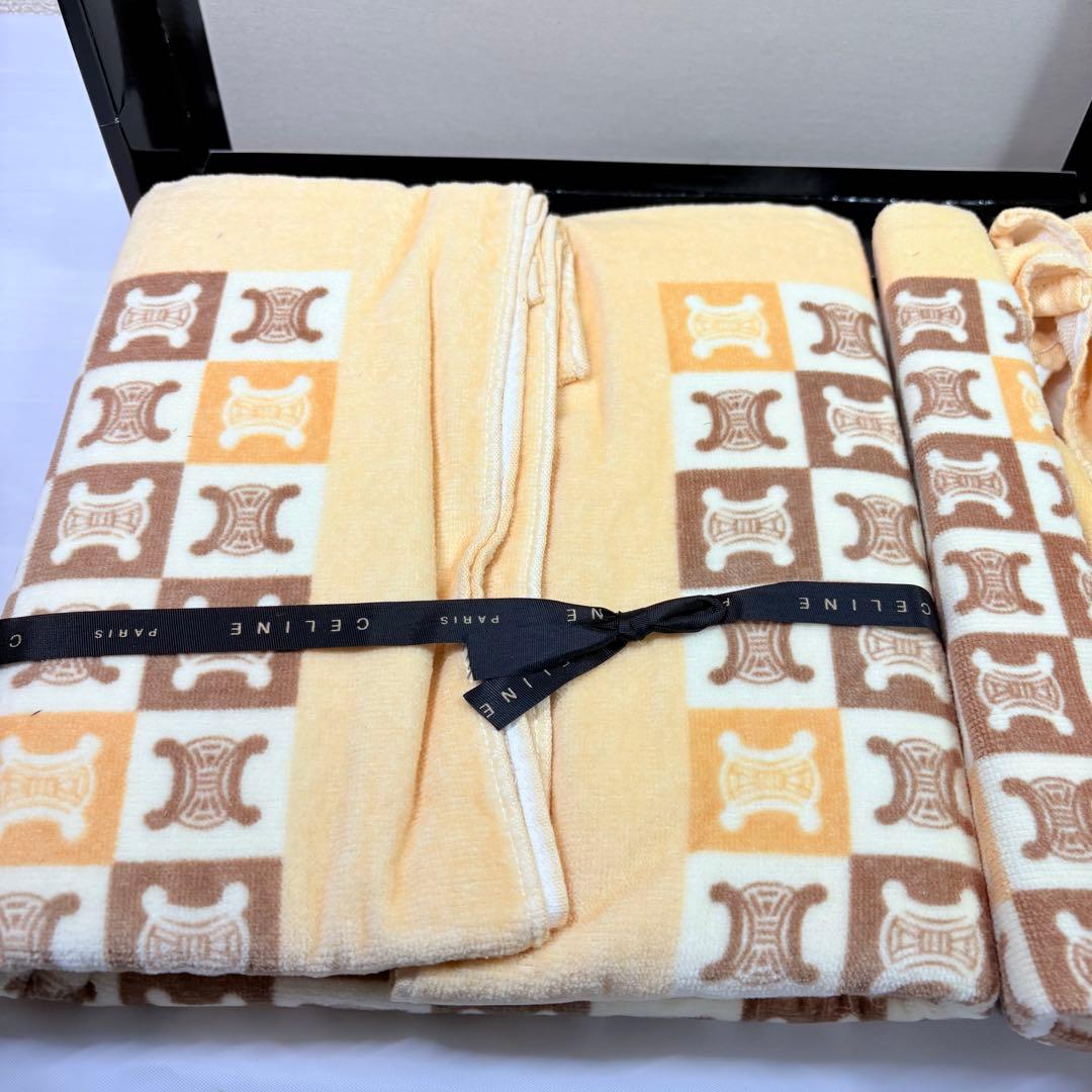 CELINE セリーヌ バスタオル フェイスタオル マカダム　トリオンフ総柄