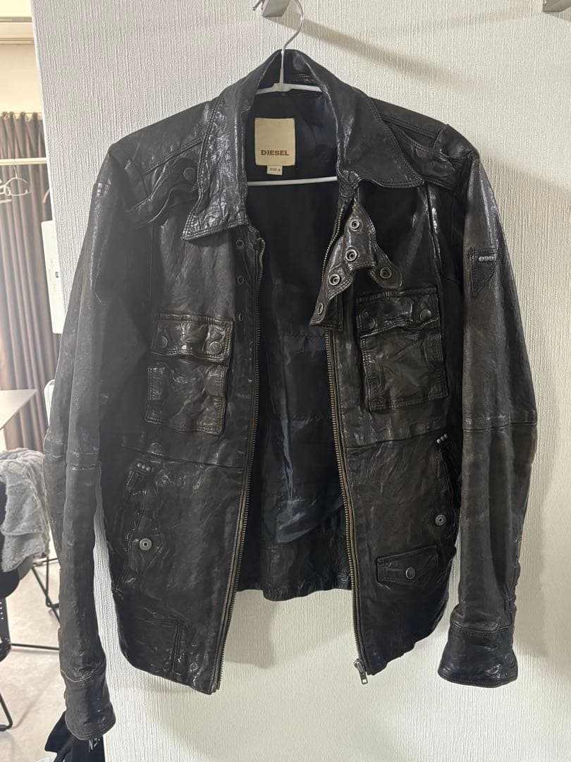 ディーゼル　シープレザーライダース、ジャケット　ブラウン　DIESEL Sサイズ