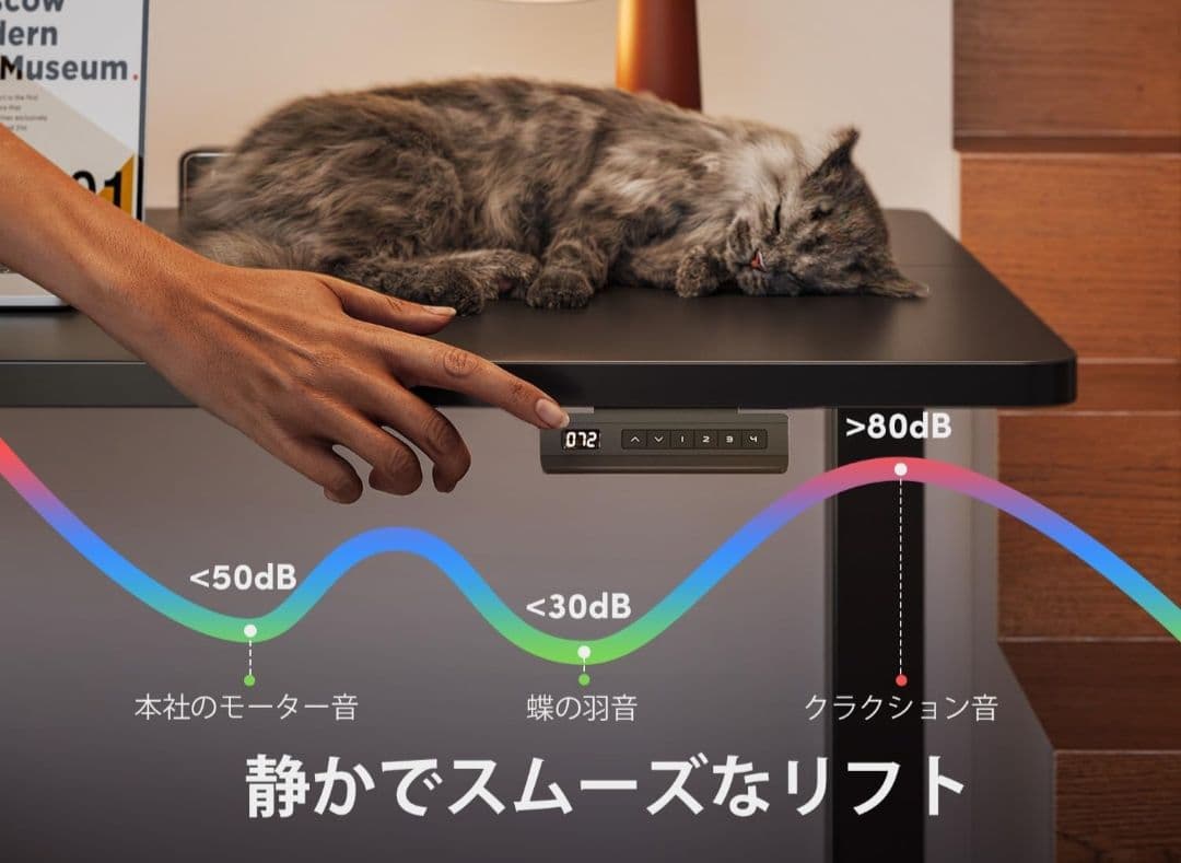 電動昇降デスク スタンディング 幅120cm 奥行60cm 高さ72-118cm