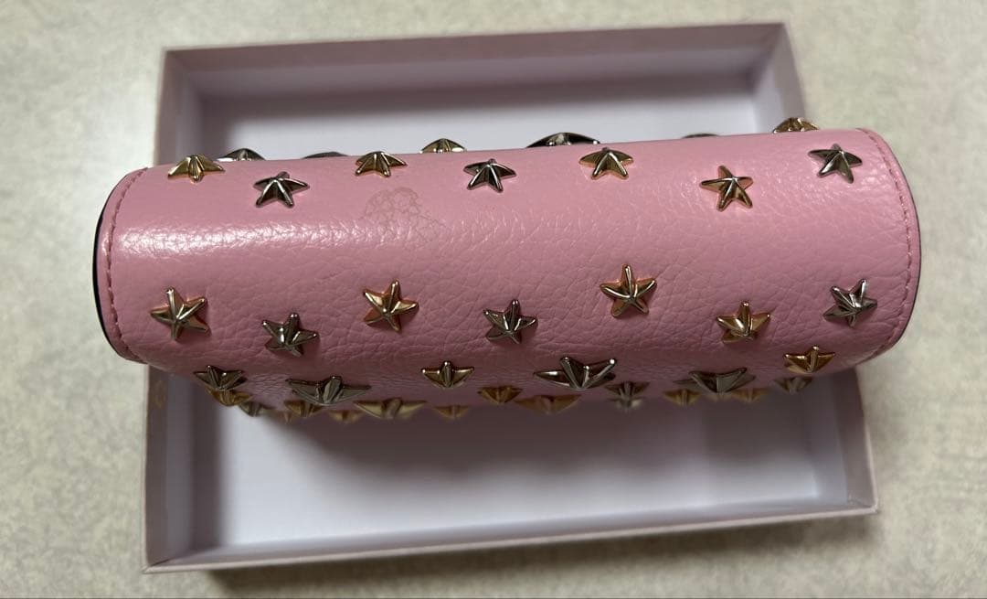 JIMMY CHOO ピンク 星型スタッズ 二つ折り財布　正規品！