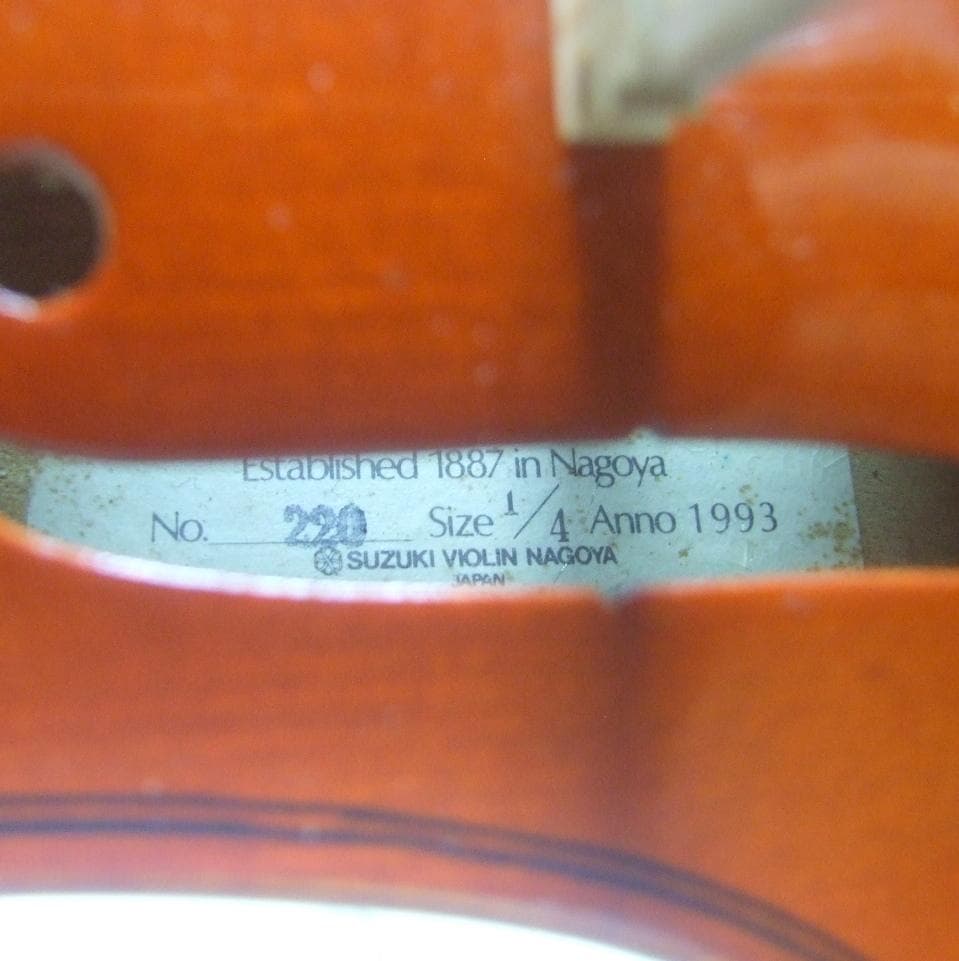 鈴木バイオリン 1/4 No220 SUZUKI弓 ケース 程度良 メンテ済み