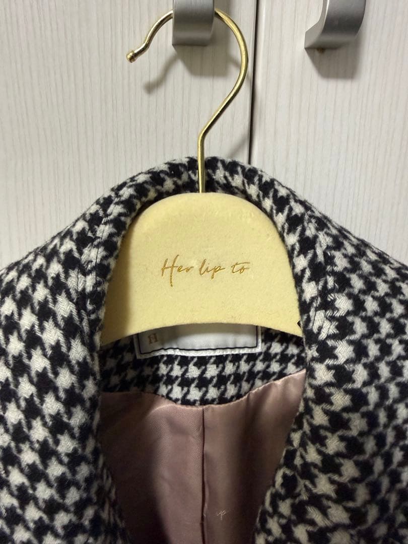 Herlipto ハーリップトゥ　コート　千鳥柄