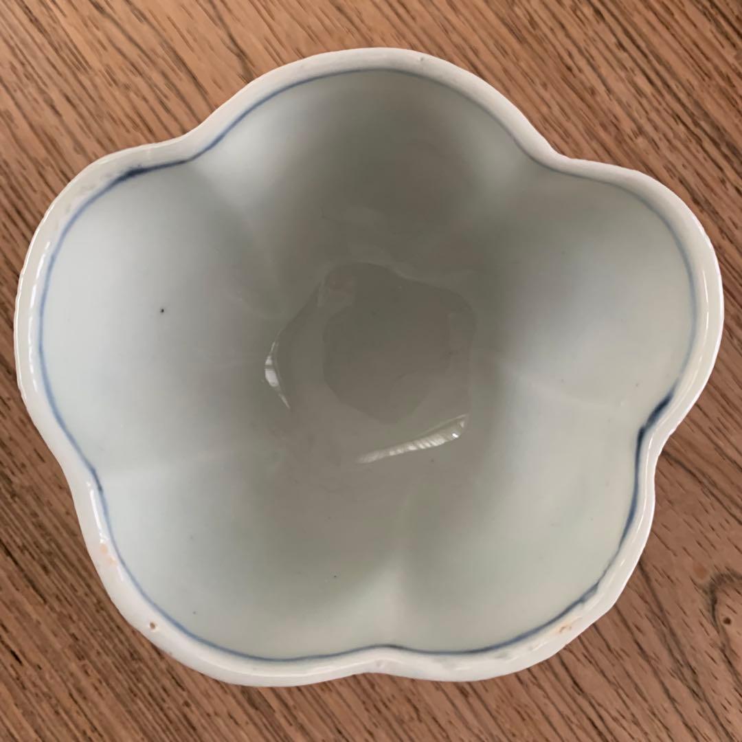 古伊万里 染付 木瓜型 蕎麦猪口 向付け茶碗 小鉢