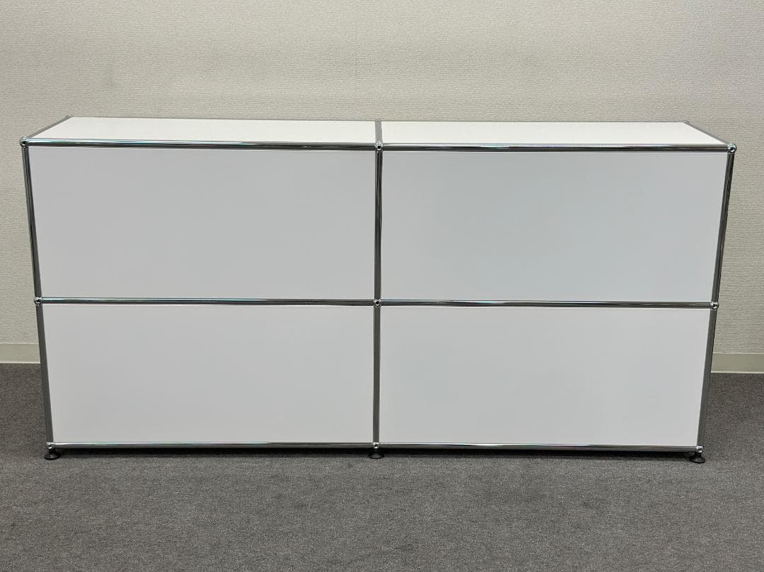 正規品■USM/ハラー■キャビネット　2列2段　白　鍵なし　サイドボード　収納