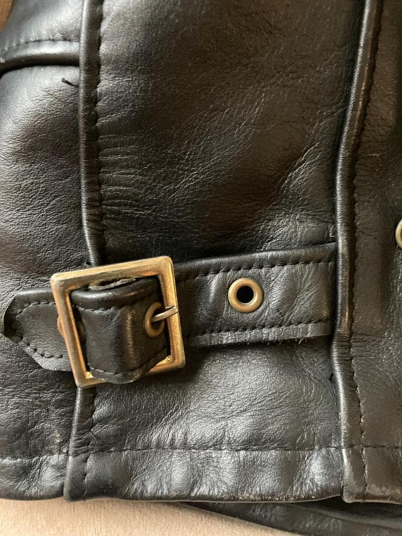 【米国製】Schott レザー ライダースジャケット 黒 36 牛革