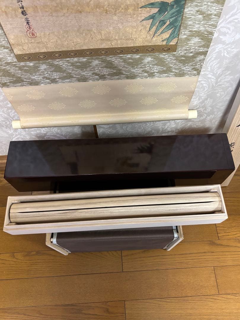 パリスマ　竹虎（狩野探幽)西陣極細織掛軸