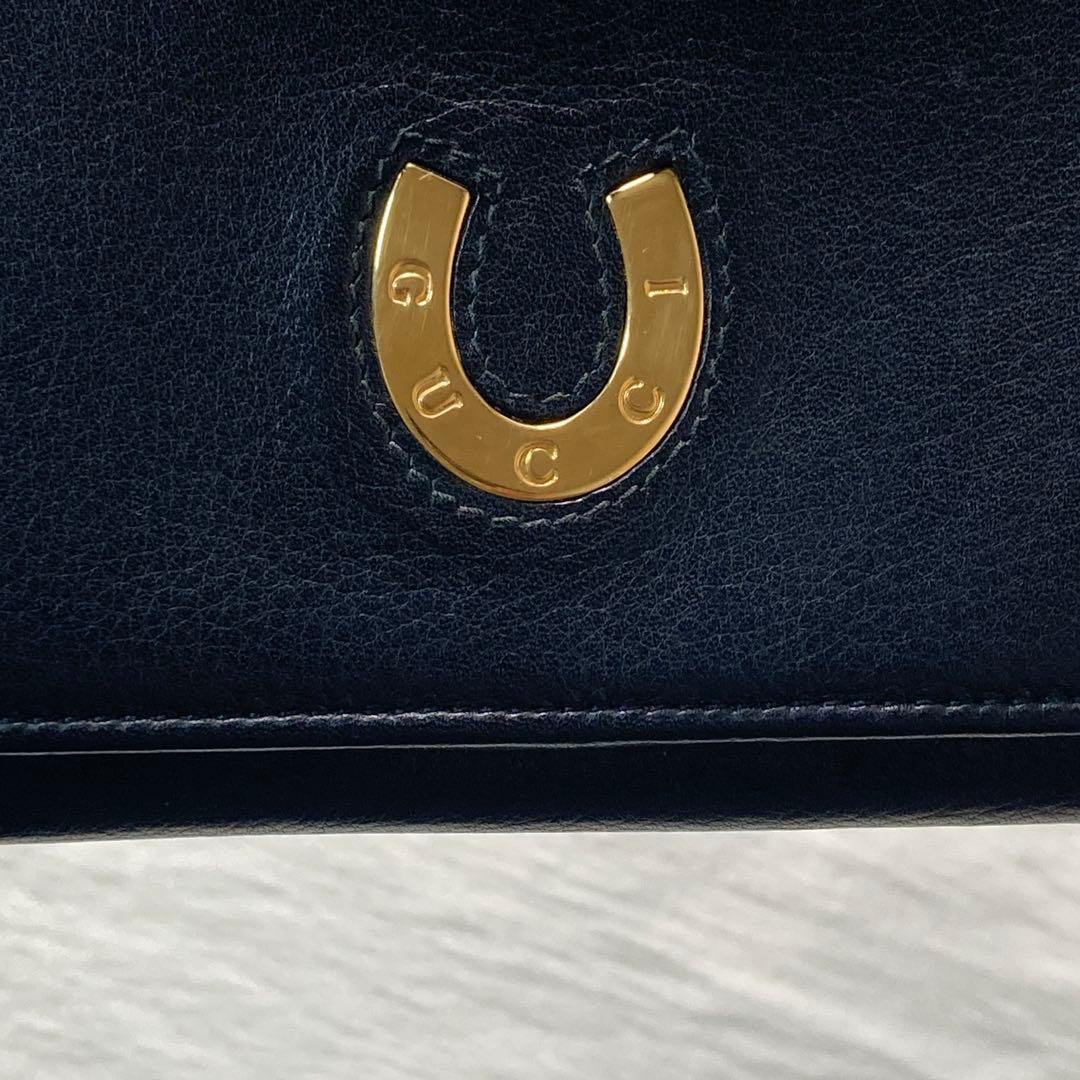 早い者勝ち　美品　GUCCI グッチ　二つ折り　長財布　黒　箱付き　ホースシュー