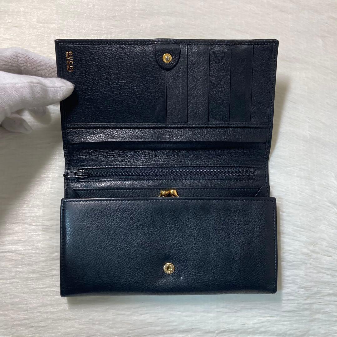 早い者勝ち　美品　GUCCI グッチ　二つ折り　長財布　黒　箱付き　ホースシュー