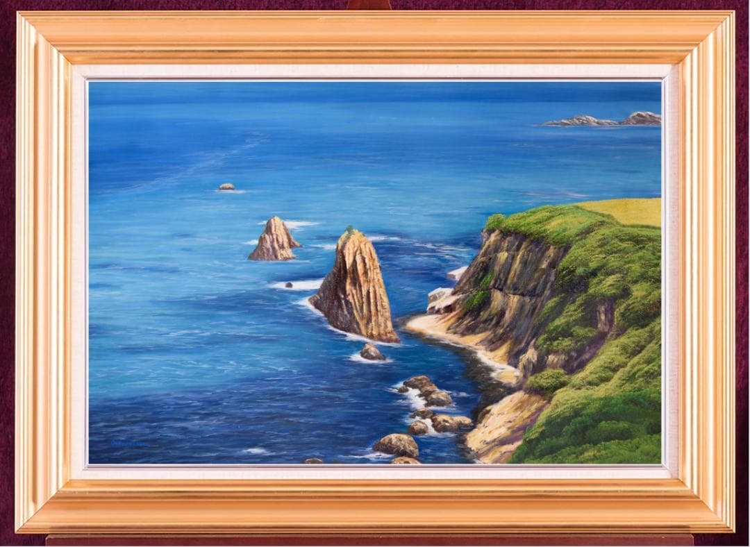 未使用高級ゴールド額付★手書き油絵★外寸約880×660mm 玄関やリビングに8