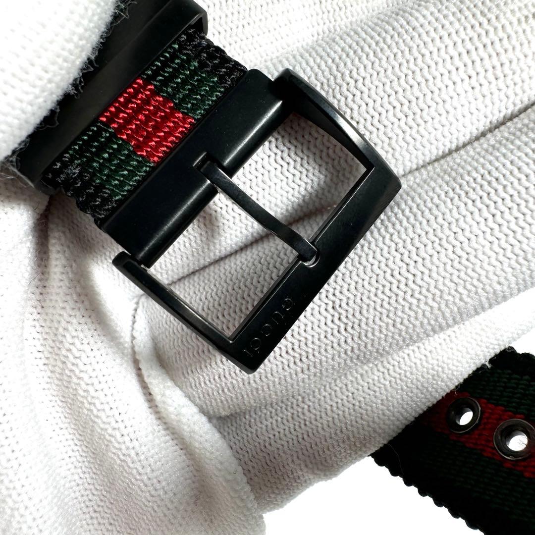 稼動 GUCCI 腕時計 Gタイムレス 126.2 ブラック シェリーライン 黒