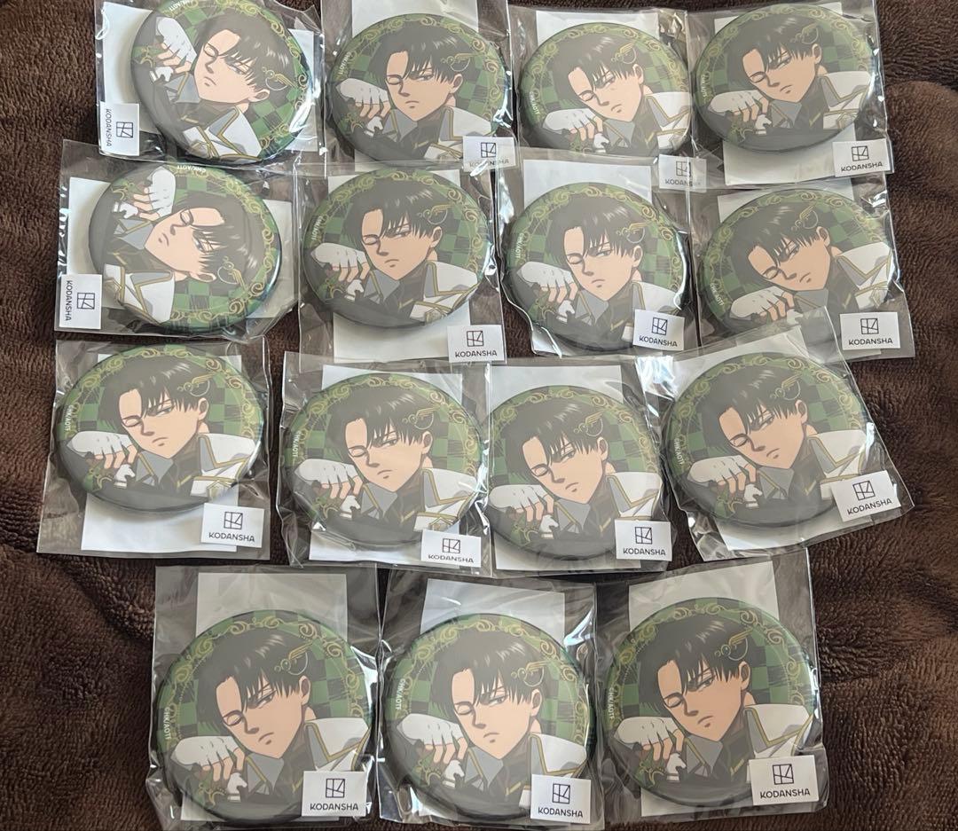 進撃の巨人 まるくじ チェス 小吉 缶バッジ リヴァイA 15個セット