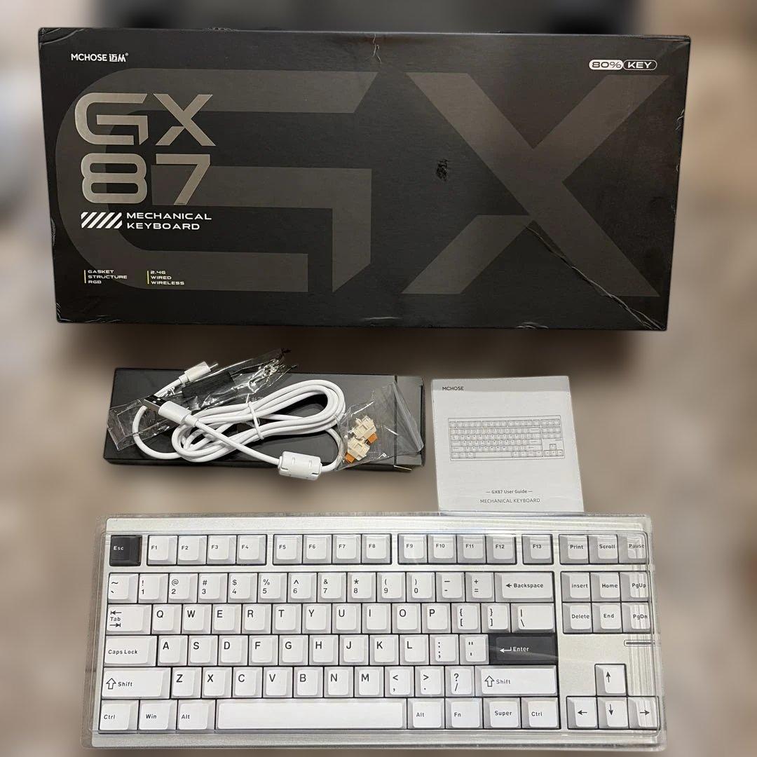 【希少・初期モデル】MCHOSE GX87 Silver／リニア軸／ホワイト