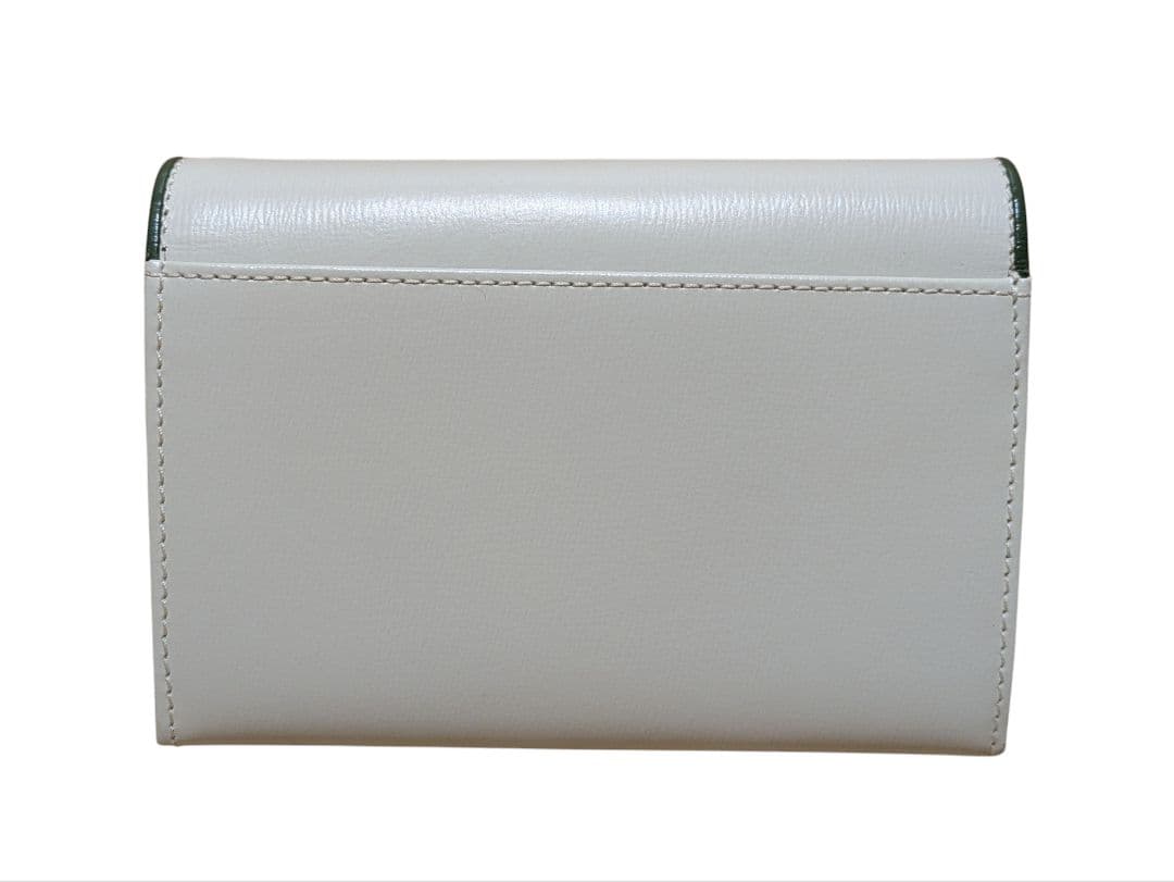 【未使用】アニエスベー　二つ折り　財布　がま口　グリーン　グレー　バイカラー