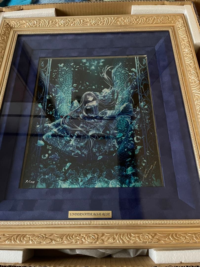 空*教様 てぃんくる　版画　UNDERWATER BLUE ROSE