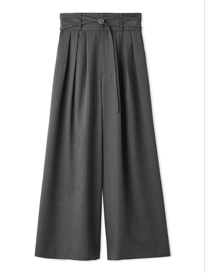 FRAY I.D（フレイ アイディー） ハイウエストべルトデザインワイドパンツ