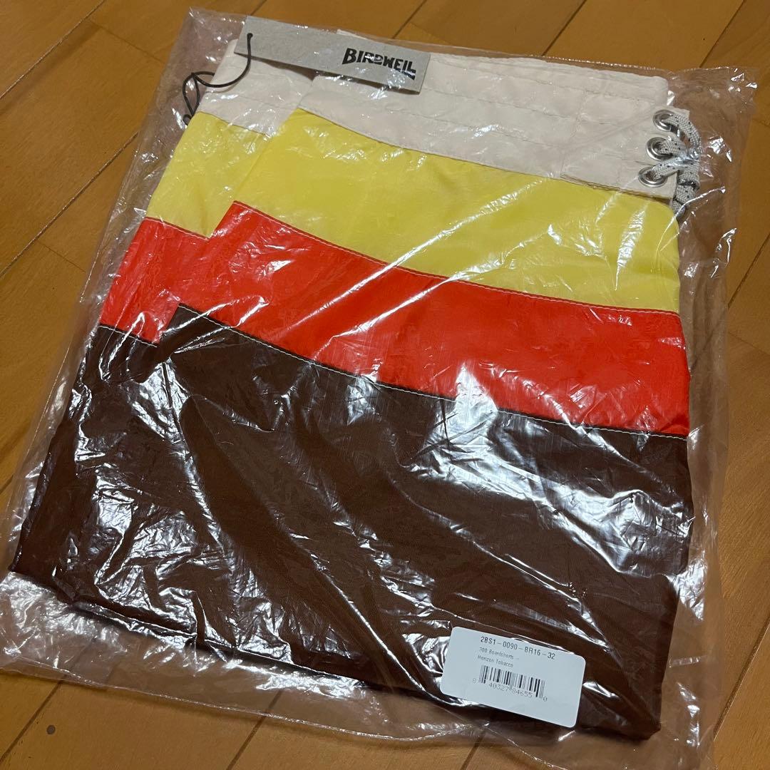 BIRDWELL 水着 32サイズ 茶色 ストライプ　新品未使用
