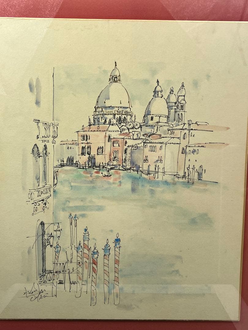 水彩画 イタリアの風景画 680