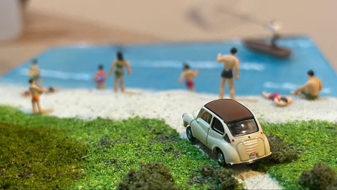 美しい海と砂浜　レジン　ジオラマ