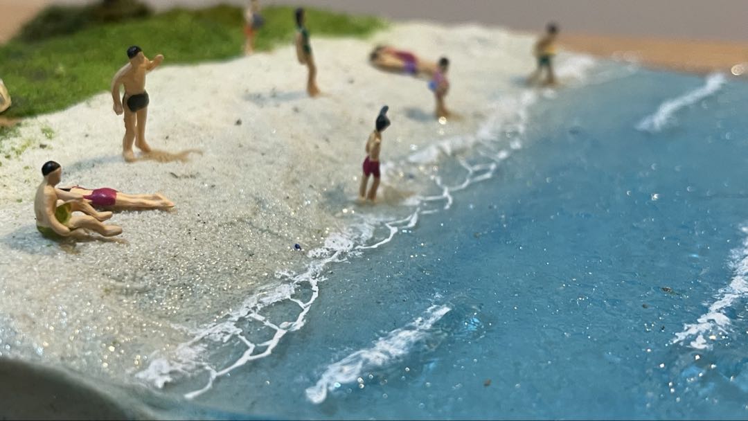 美しい海と砂浜　レジン　ジオラマ