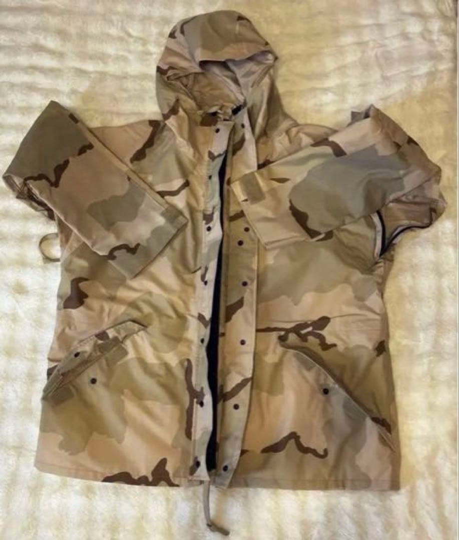 希少品 US/XL 上下セット ミリタリー 迷彩 ナイロン 寒冷地 ゴア 未使用