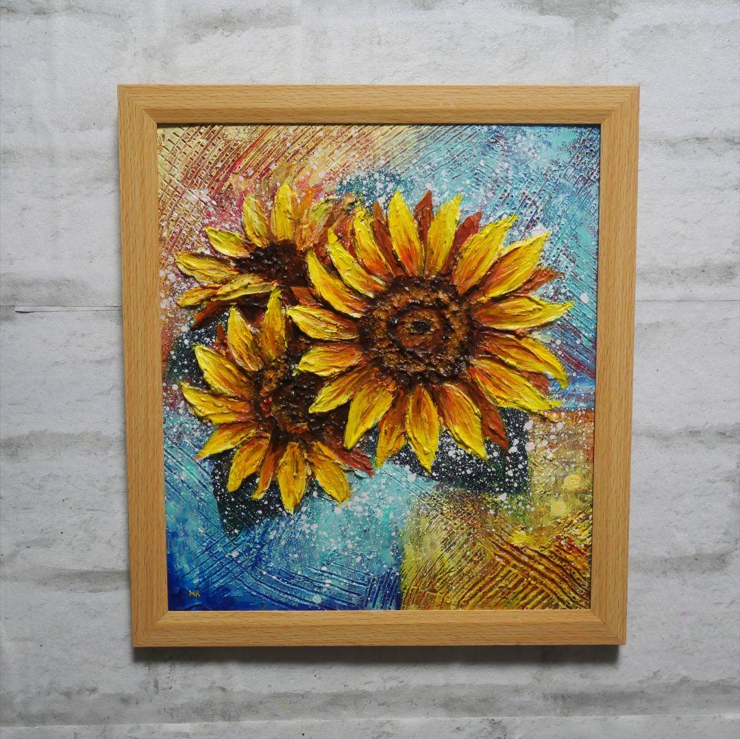 油絵 油彩 油彩画 絵 絵画【向日葵】