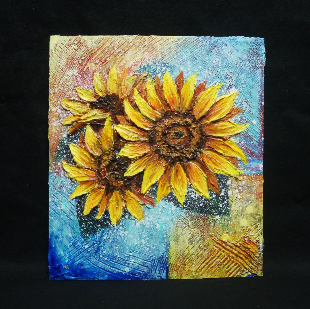 油絵 油彩 油彩画 絵 絵画【向日葵】