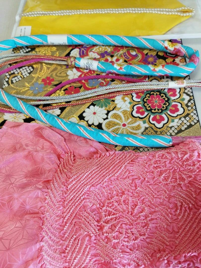 セール中！　367.可愛い振袖7点セット　正絹　フルセット　成人式