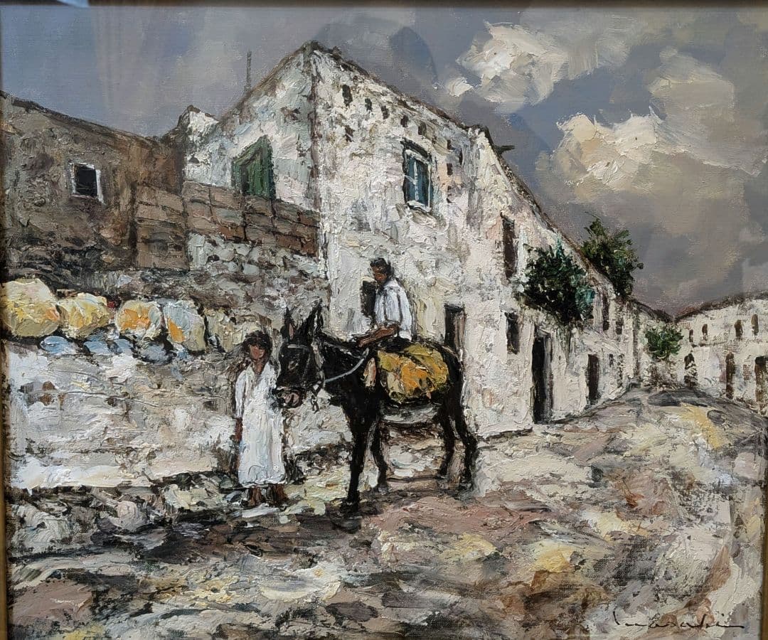 【油彩画】岩崎鉦吾『クレタ島風景』F10額装付