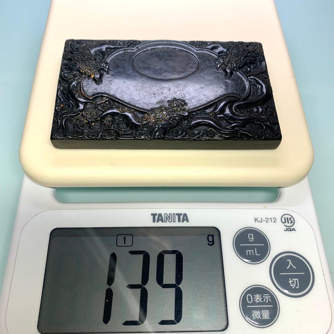 龍の彫刻　雲龍　ミニ硯　文房具　開運　宇宙パワー 不思議の石鉄隕石　アンティーク