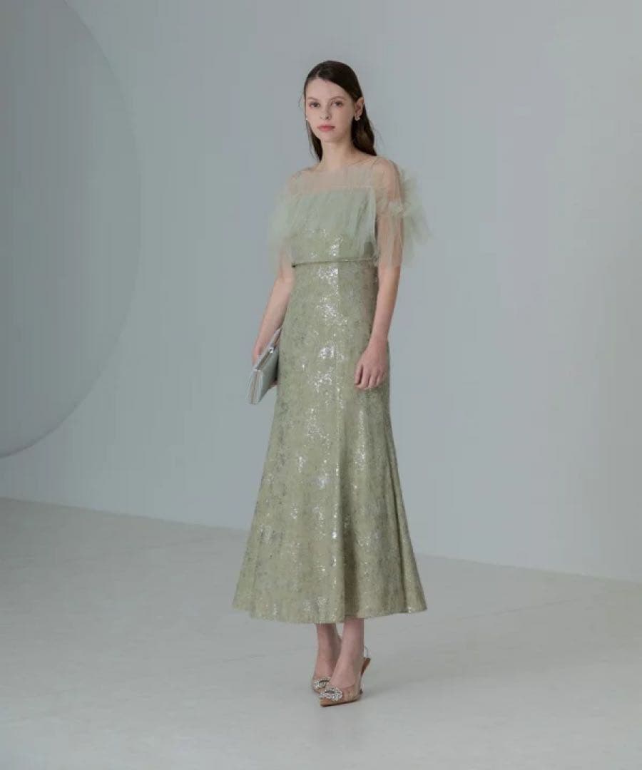 ＊美品＊Leja チュールフリルボレロペイントマーメイドドレス