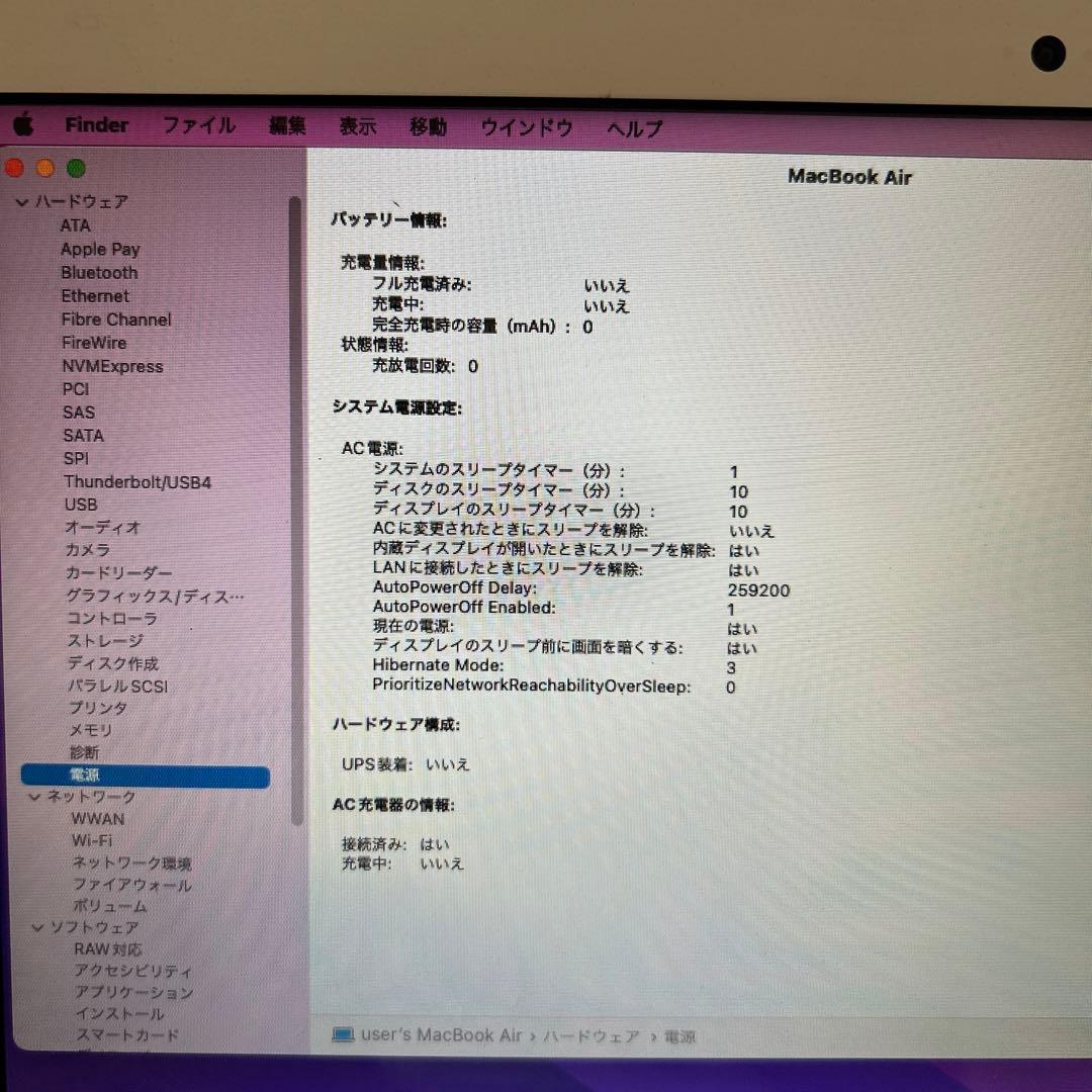 MacBook Air 2015 A1465 11インチ　メモリ4GB