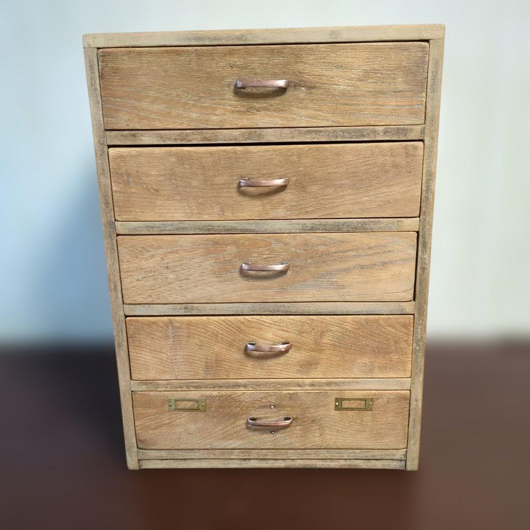 古道具アンティーク5段小引き出し