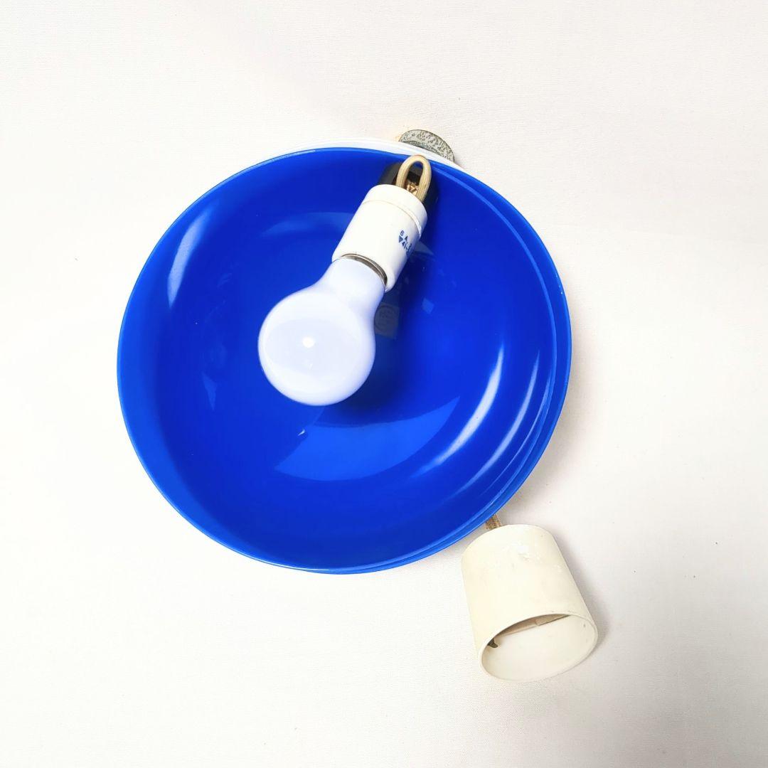 昭和レトロ　チューリップライト　希少ブルー　当時物　ペンダントライト　ナショナル