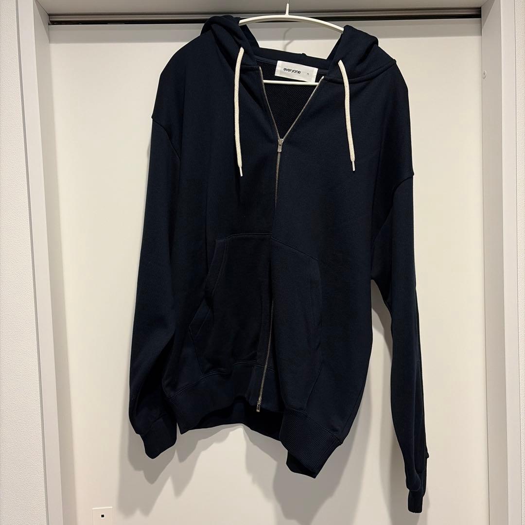 トップス everyone cotton zip up hoodie (NAVY) M