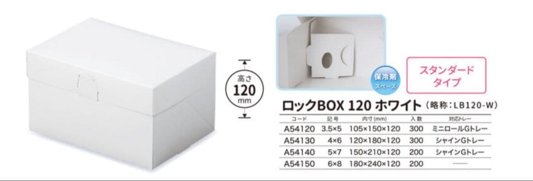 A54120 ロックBOX 120 ホワイト ３.５×５（300枚）