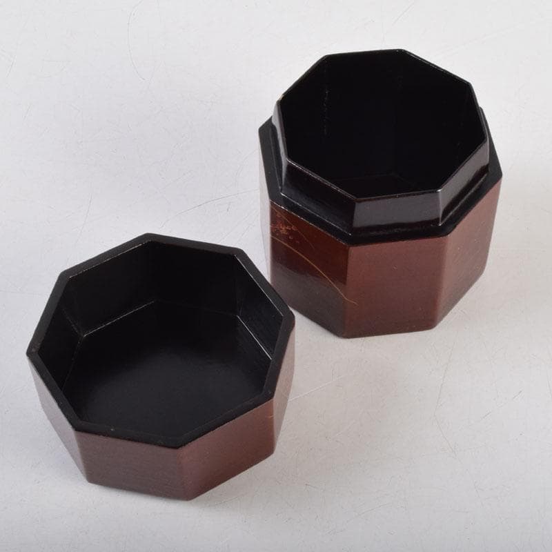 茶道具　山中塗　道場宗廣作　宗観好　一閑　八角茶器　共箱　V　8770