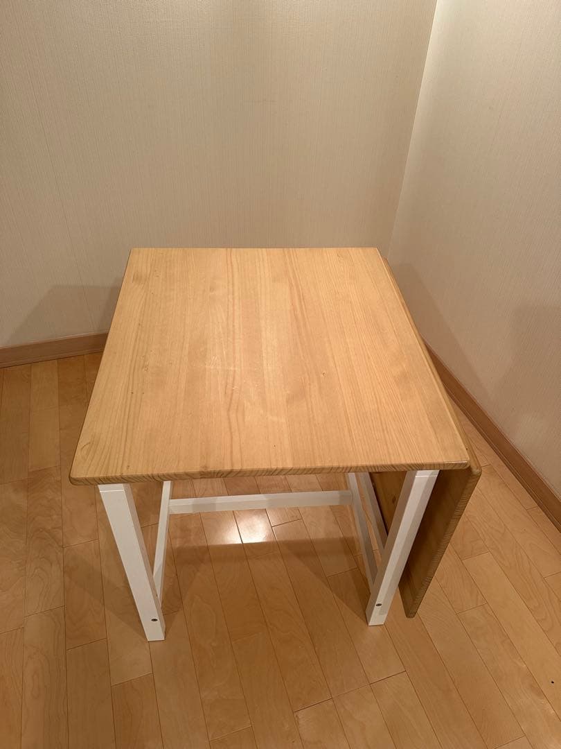 ナチュラル木製折りたたみダイニングテーブル