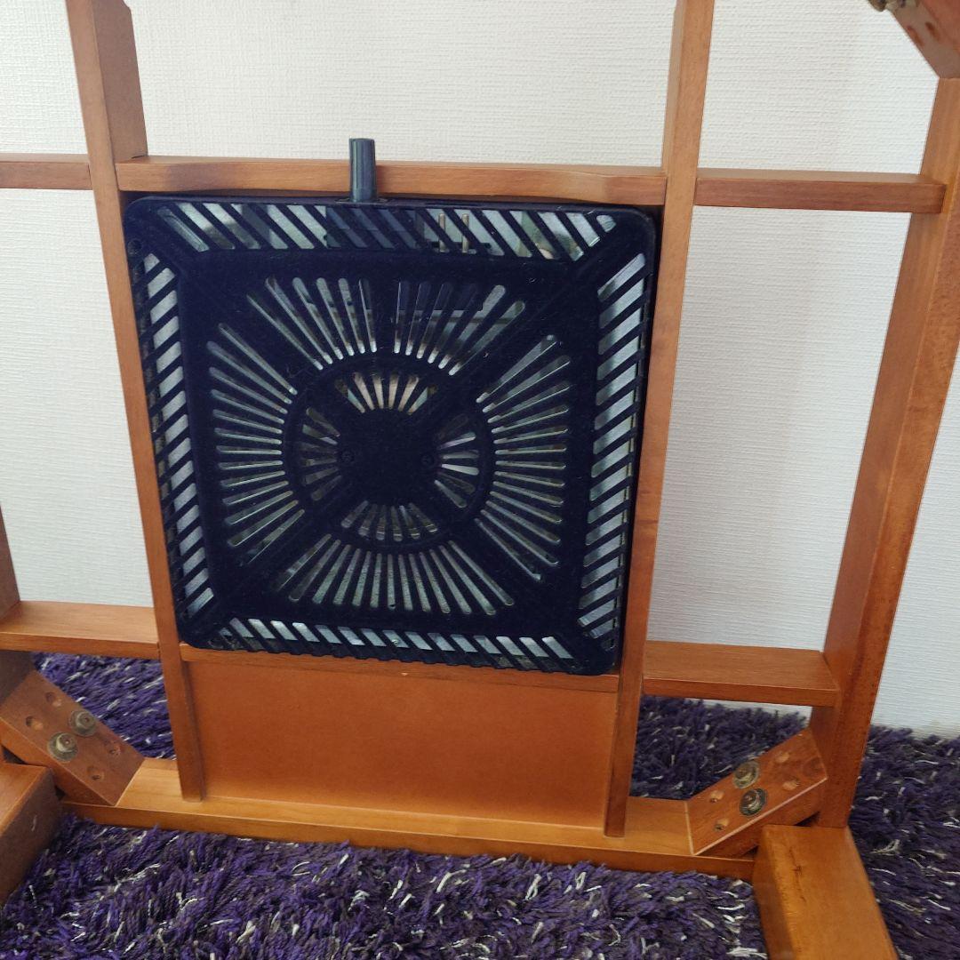 木製ガラストップこたつテーブル アジアンテイスト 正方形炬燵