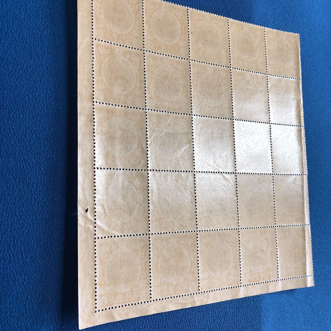 カタログ価５万円！裏糊ツヤピカ！大正４年　銘版！大正大礼記念切手２５枚ブロック