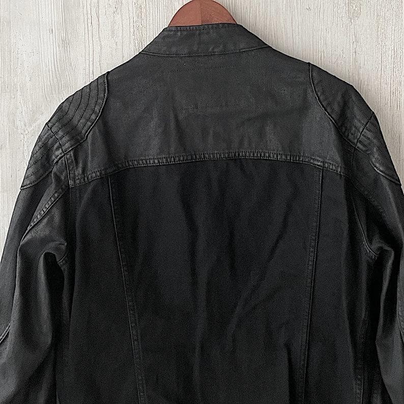 美品 DIESEL コーティング切替デニムライダース ブラックS