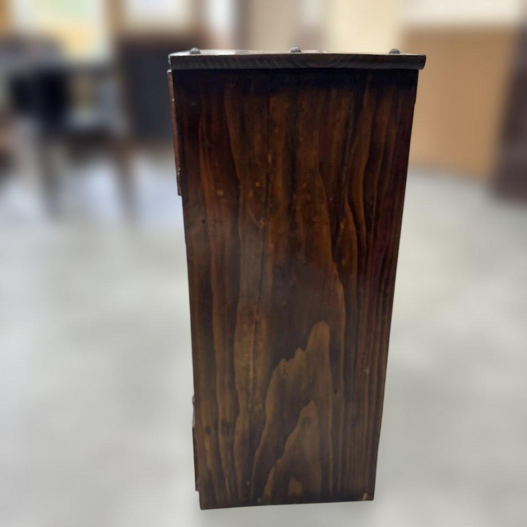 時代 帳場箪笥 両面仕様 車箪笥 鍵付き 民芸家具 和モダン 古家具